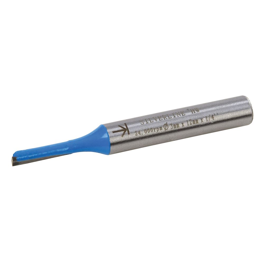 Silverline 3x12mm 1/4in Straight Metric TCT Cutter