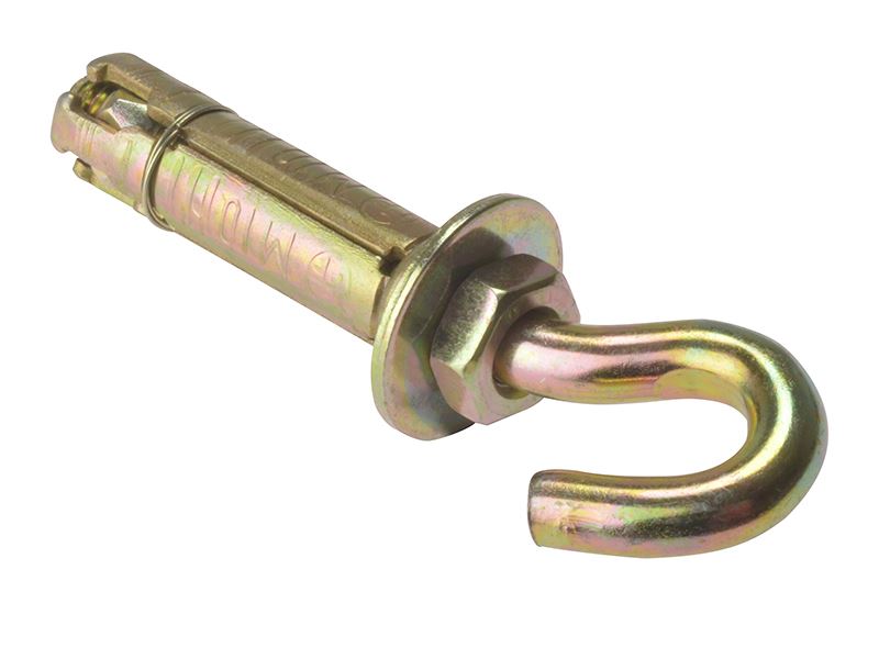 ForgeFix Parafuso Gancho M10, Passivado a Amarelo de Zinco, Pacote de 5