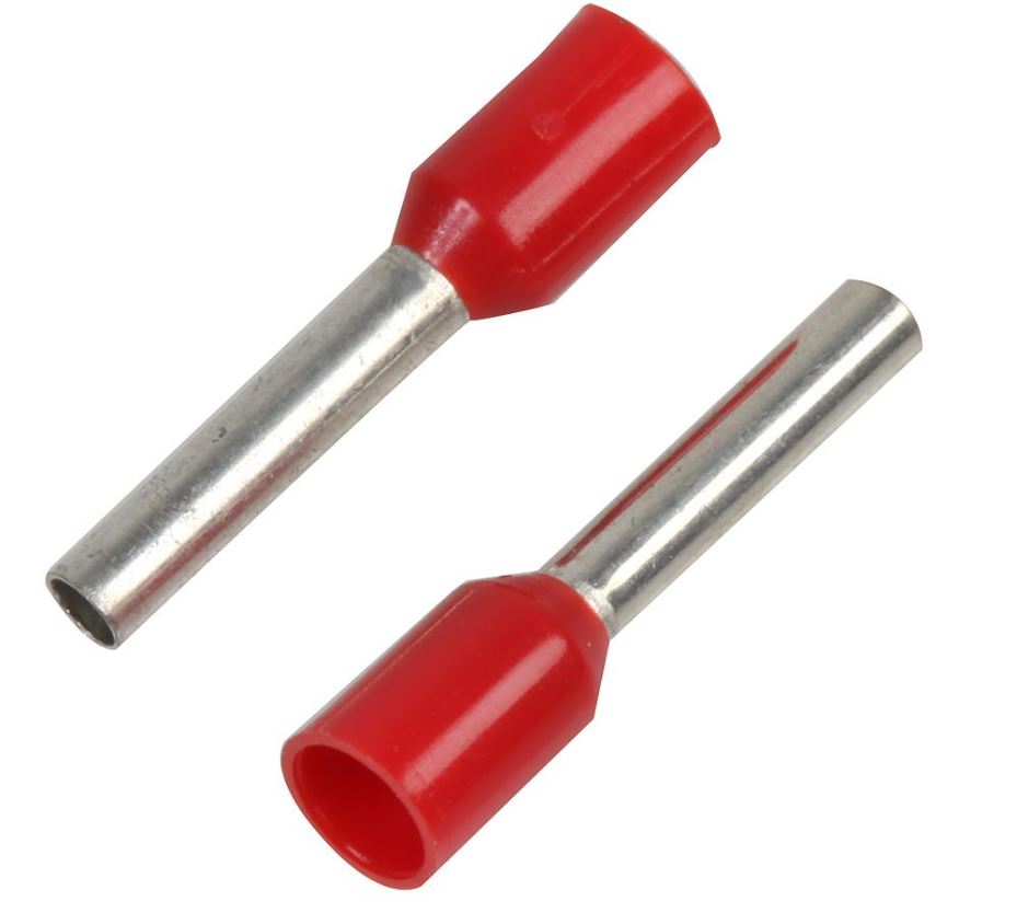 PRO POWER 독일산 싱글 부트레이스 페룰 1.50mm, 빨간색, 100개 세트