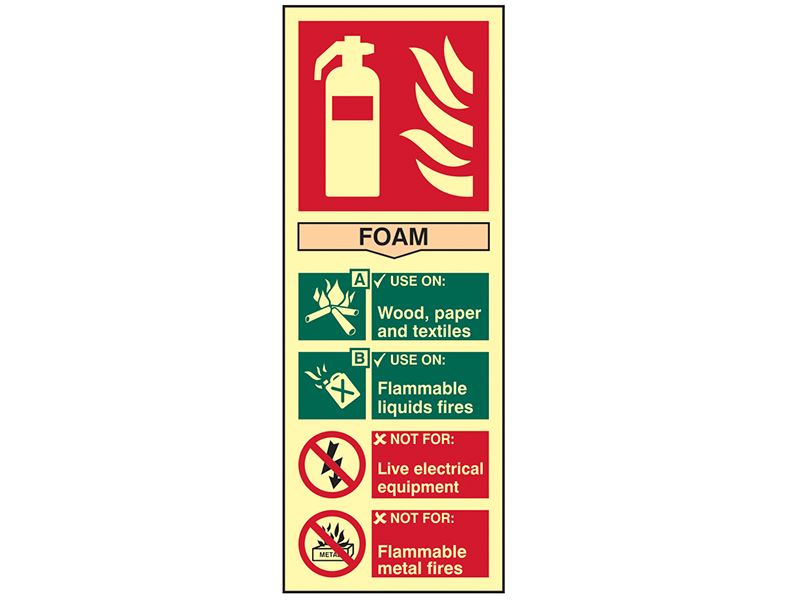 Scan Fire Extinguisher Composite Foam Sign 75x200mm
