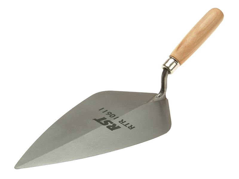 R.S.T. London Pattern Brick Trowel, 11in with Wooden Handle