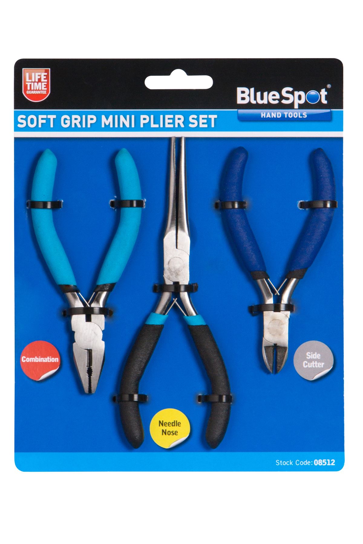 Blue Spot Tools - Set Penjepit Mini Cengkaman Lembut 3 Keping