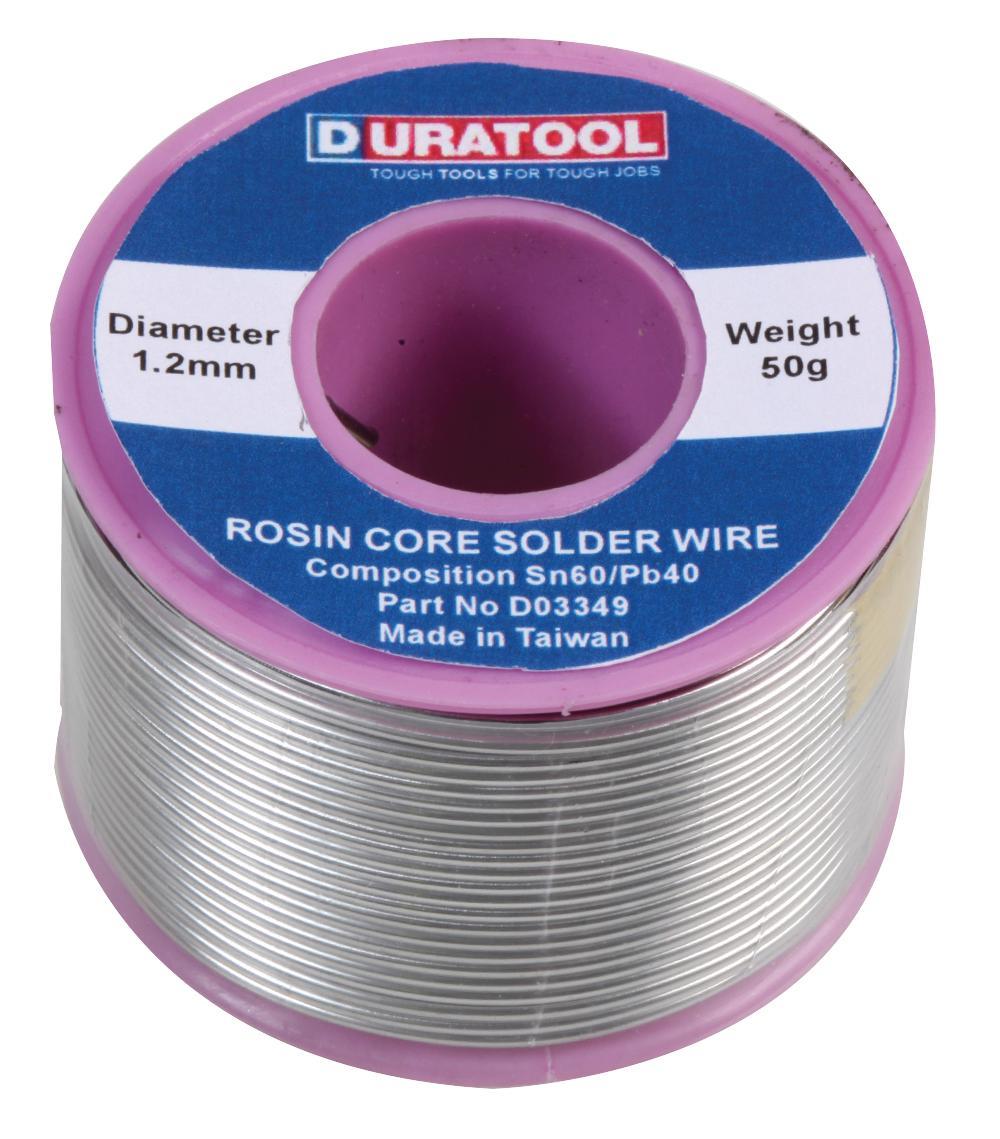 DURATOOL Soldeerdraad 60/40, 1,2mm, 50g met Rosine Flux