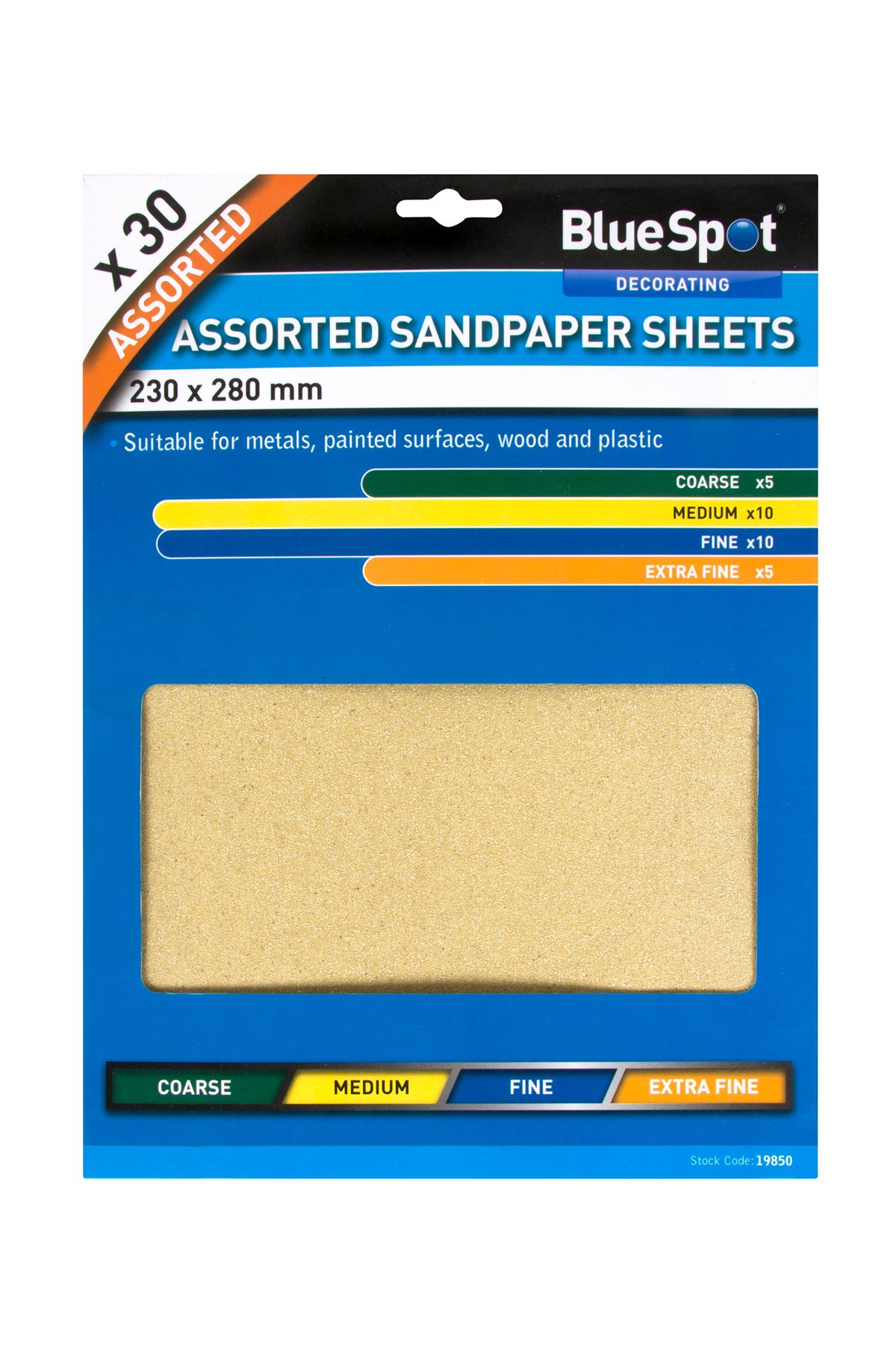 Blue Spot Tools 30-delig Assortiment Schuurpapier Vellen