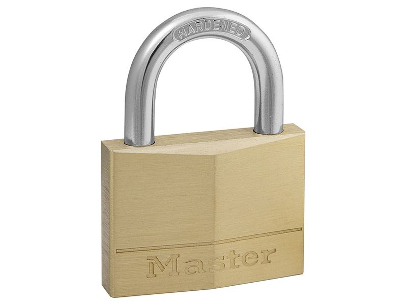 Master Lock Lucchetto in Ottone Massiccio, 50mm, 5 Punti, Anima in Acciaio Temm