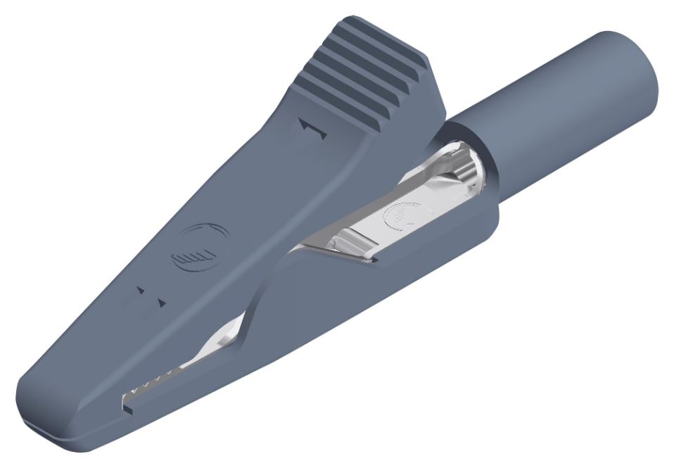 HIRSCHMANN 8A Grey 2mm Insulated Crocodile Clip