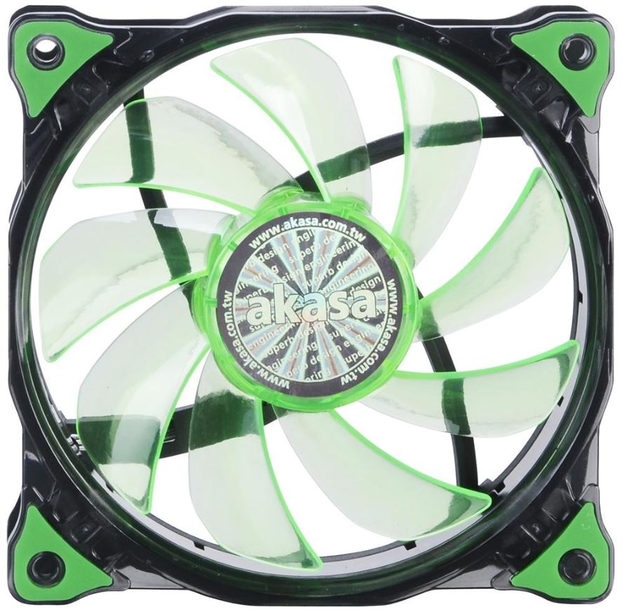 AKASA Vegas 15 LED Case Fan, Green, 120mm