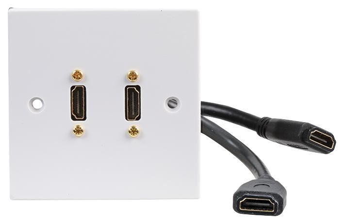 PRO SIGNAL Placa de Parede AV 1-Gang com 2x HDMI Fêmea (Vertical)