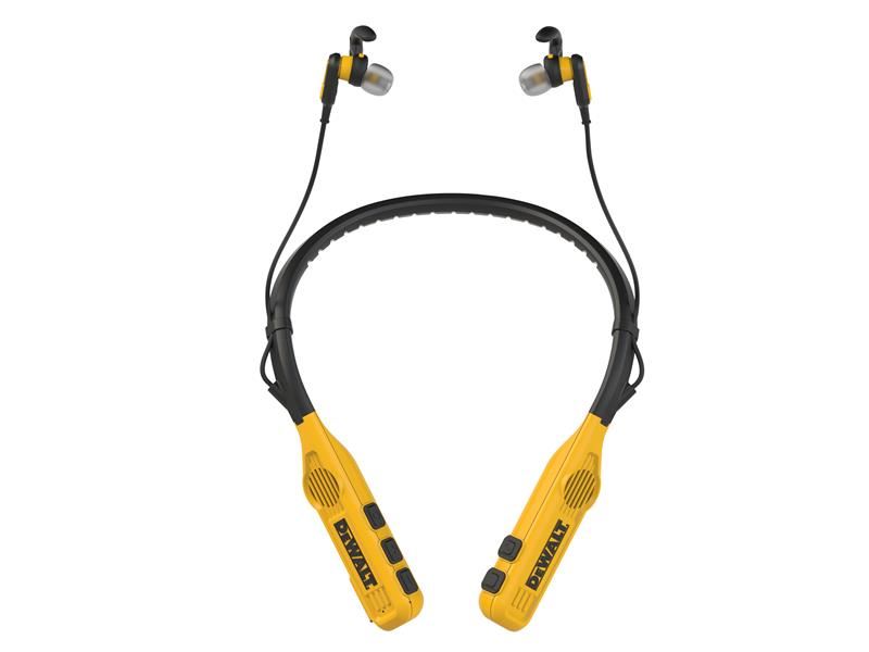DEWALT Jobsite Pro Max Bluetooth-Kopfhörer mit Nackenbügel und integrierten Box
