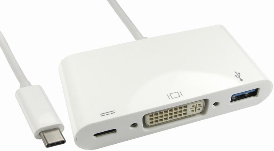 Adaptador PRO SIGNAL USB-C para DVI com USB 3.0 e 60W PD