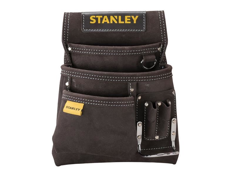 STANLEY Leather Nail & Hammer Pouch, Suede, with Hammer Loop
