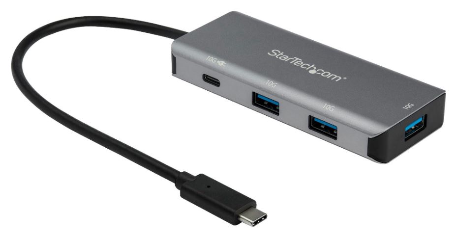 STARTECH - 4端口 USB 3.2 Gen 2集線器 帶電源傳輸 USB-C轉3x USB-A及USB-C