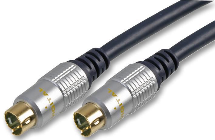 PRO SIGNAL 4-Pin Mini-DIN S-VHS Male to Male Lead, 2m Black