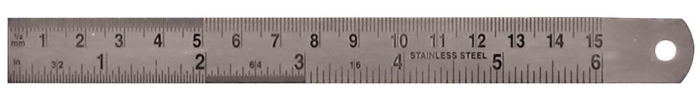 Duratool 150mm Stainless Steel Ruler with Metric/Imperial Markings