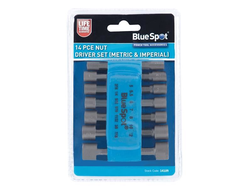 BlueSpot 14-Piece Metric & Imperial Nut Driver Set