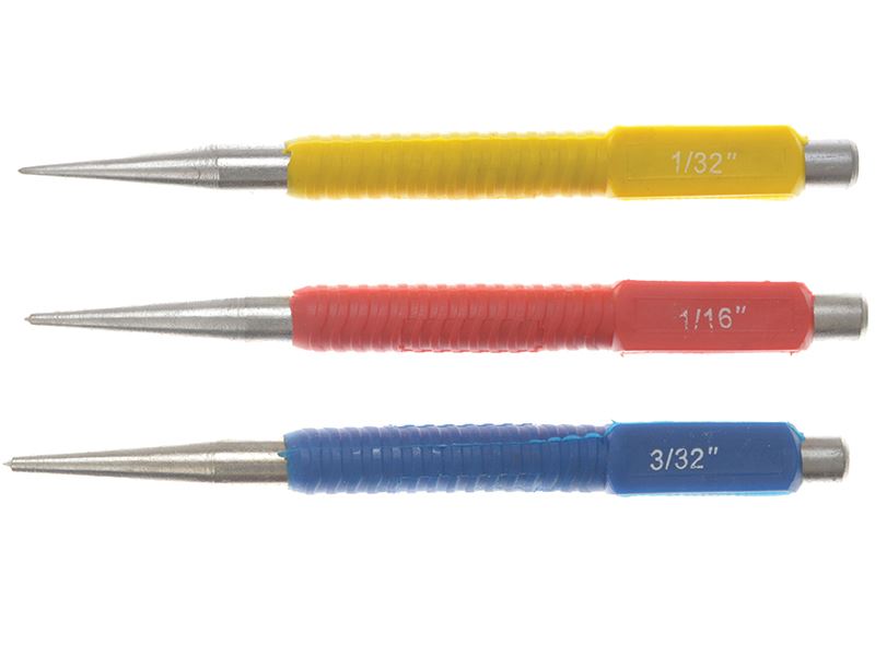 BlueSpot 3-Piece Centre Punch Set, Alloy Steel