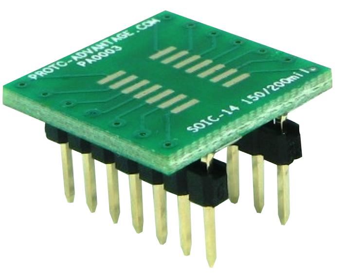 PROTO ADVANTAGE מתאם SOIC14 ל-DIP14, 1.27 מ״מ, 200 מ״מ