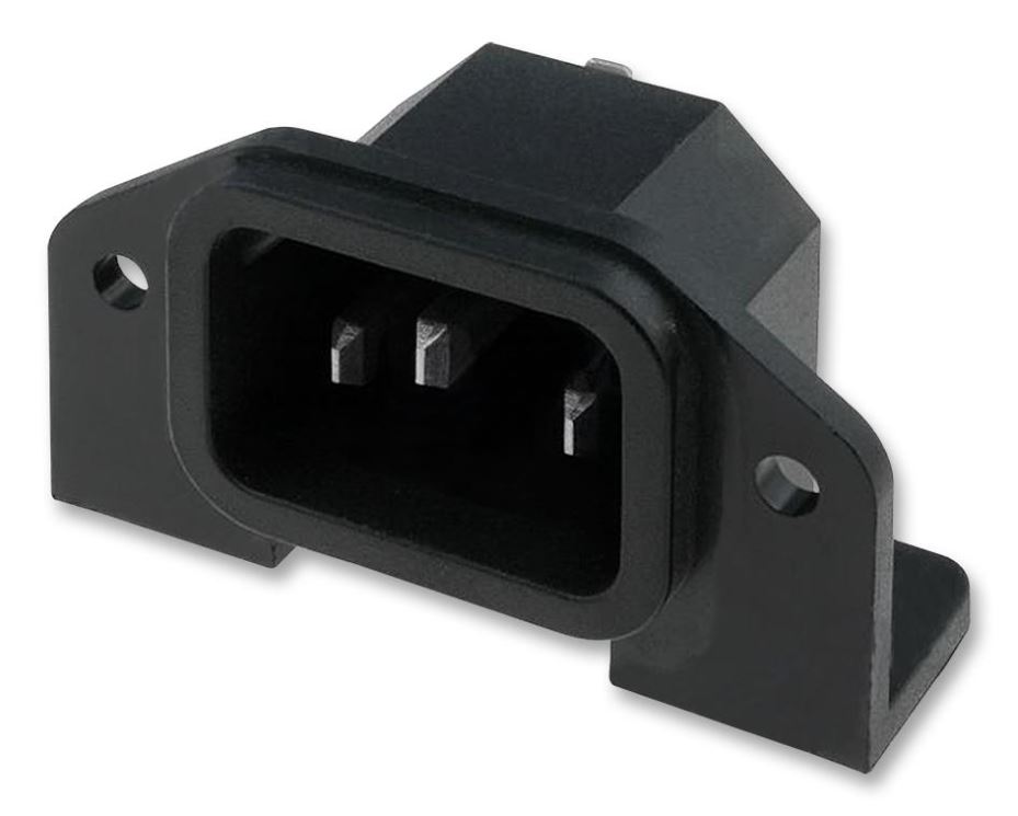 BULGIN IEC C14 כניסת חשמל להרכבה על מעגל מודפס, 10A 250V, מצופה ניקל
