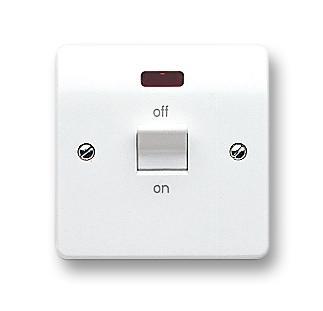 MK Logic Plus 32A DP Schakelaar Unit met Neon, Wit