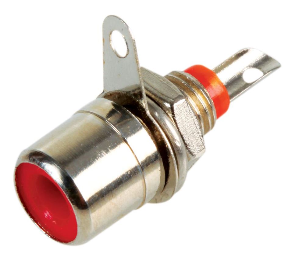 PRO SIGNAL Soquetes RCA, Montagem em Painel, Vermelhos, Embalagem de 10
