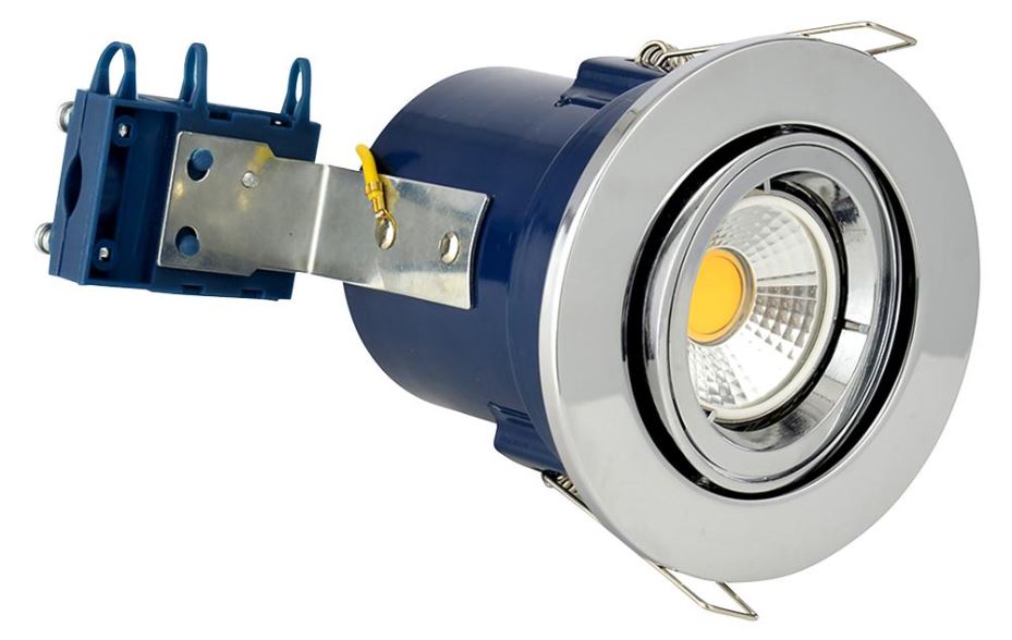מנורת דאונלייט מתכווננת עמידה באש Forum Lighting, כרום, 108x93 מ״מ