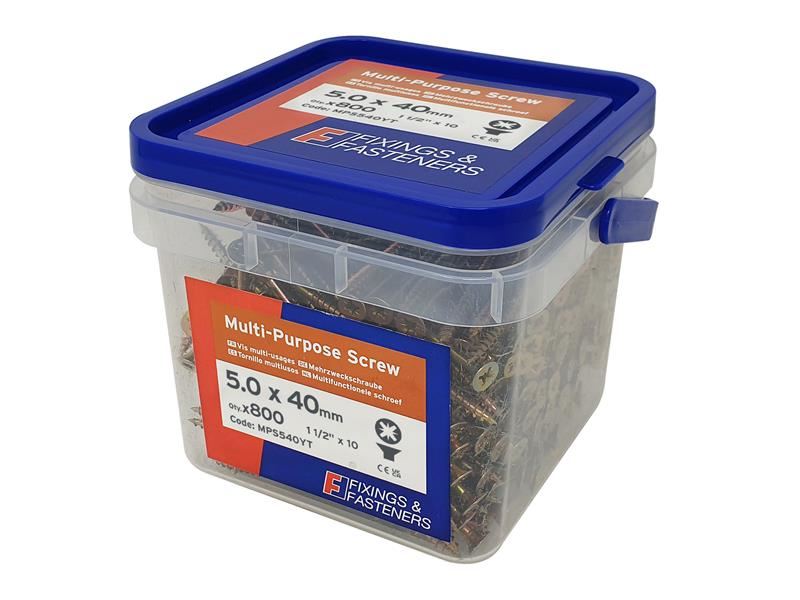 ForgeFix Viti Multiuso Compatibili Pozidrive 5.0 x 40mm, Confezione da 800