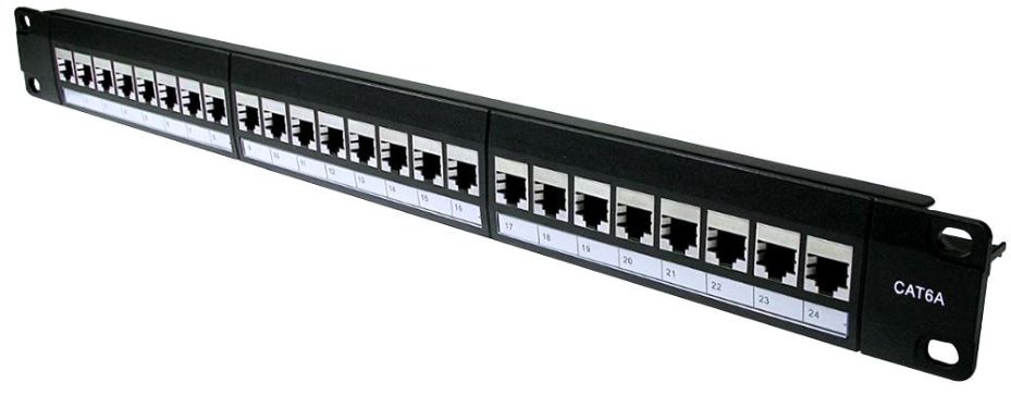 PRO SIGNAL 1U 24-poorts Cat6a Afgeschermd Keystone Patchpaneel