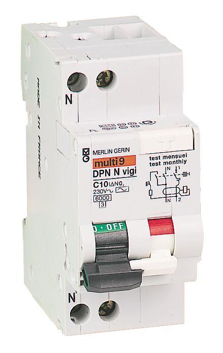 MERLIN GERIN Disjoncteur différentiel 6A 30mA Type C 1+N pôles