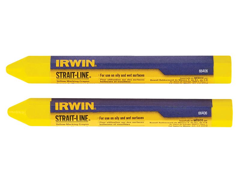 IRWIN Strait-Line Yellow Marking Crayon, Pack of 2