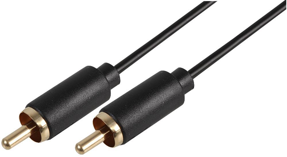 PRO SIGNAL Câble RCA Mince Noir, 1,5m
