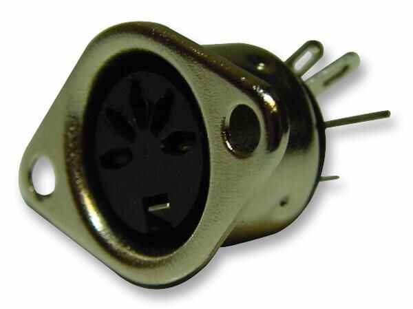 Pro Signal DIN Panel Socket, 5 Pin 180°, 5 Pack