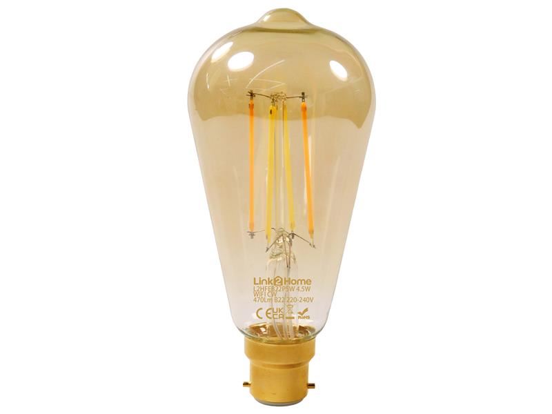 Link2Home Wi-Fi LED B22 Filament Dimmable Bulb - 4.5W, 470 lm