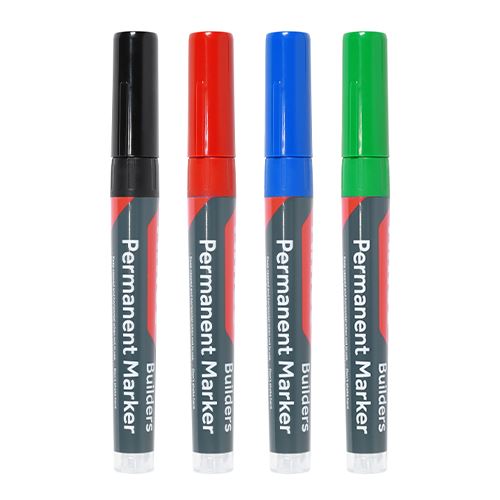 Timco Marqueurs permanents à pointe fine, Multicolores, Lot de 4