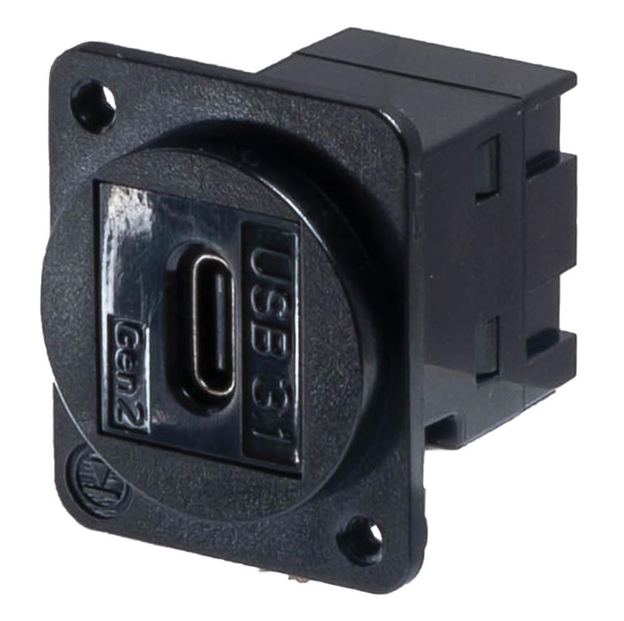 TUK Conector Keystone USB 3.1 Tipo C Hembra a Hembra, Negro