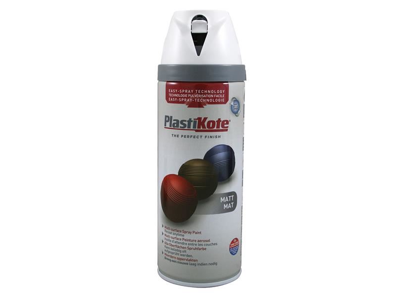 PlastiKote Twist & Spray Matt Rein Brilliant Weiß 400ml