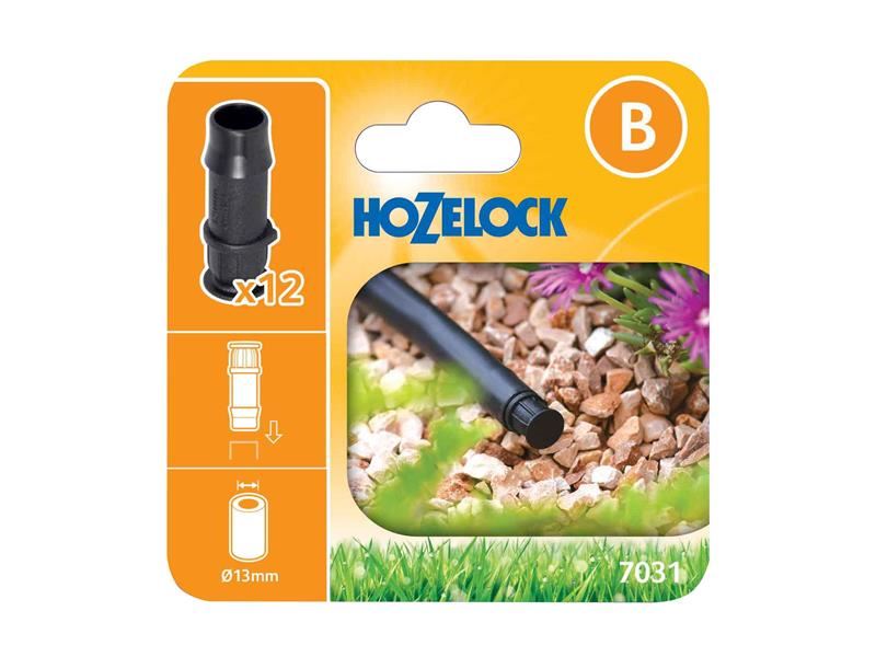 Hozelock Tappo Terminale 7031 per Tubi da 13mm (Confezione da 12)