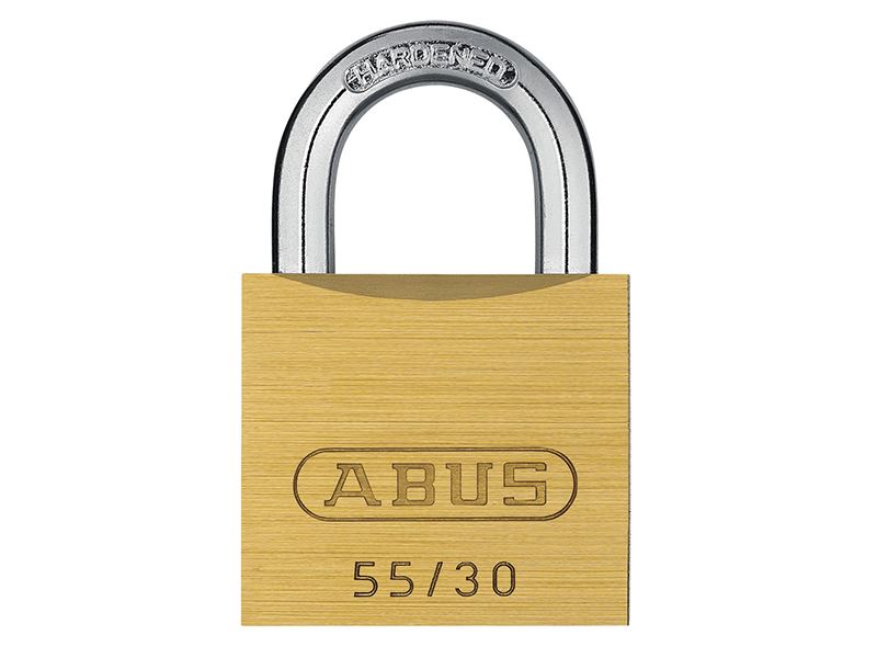 ABUS 55/30mm Brass Padlock, Anti-Pick, Hardened Steel Shackle