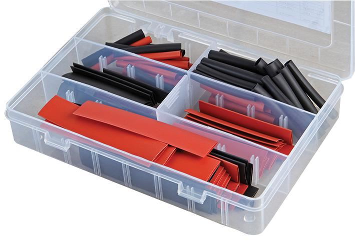 PRO POWER 2:1 Σετ Θερμοσυρικτικών Μανικιών, 4.8-12.7mm, 80 Μαύρα & 50 Κόκκινα Μ