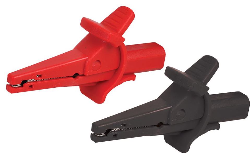TENMA - Pinces crocodiles 4mm, Pack de 2 (Noir & Rouge)