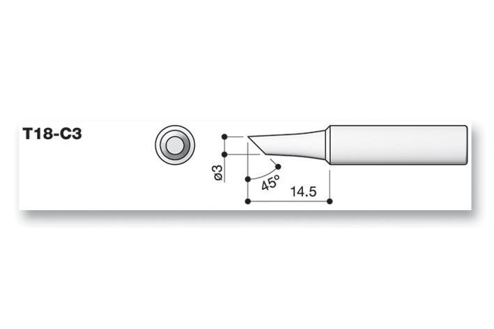 HAKKO T18-C3 Bior Sádrála, 3.0mm