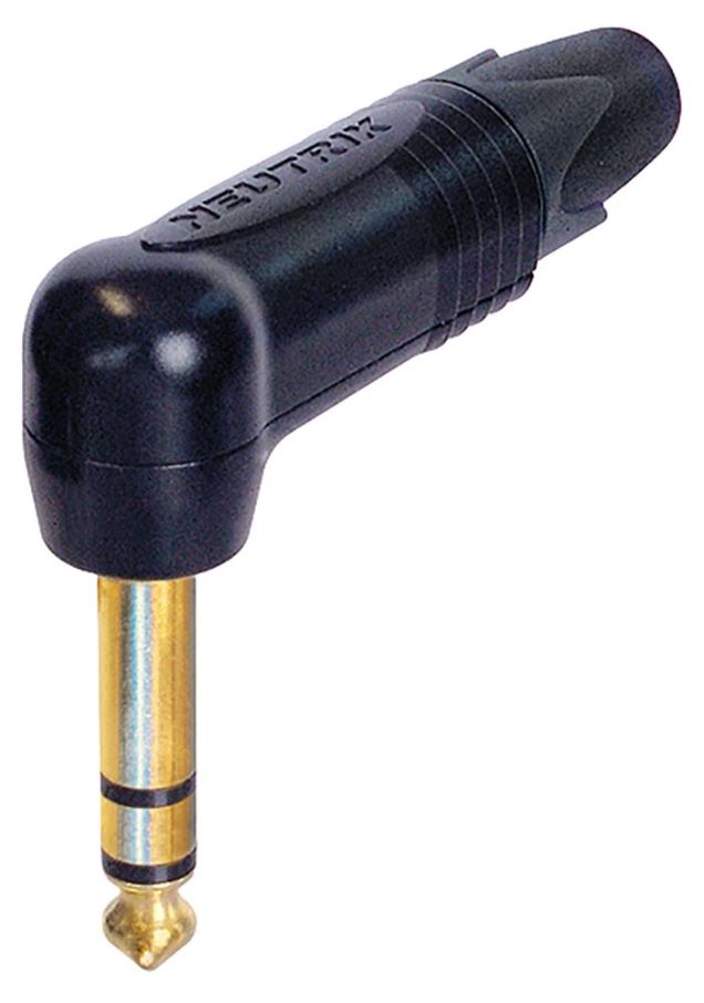 NEUTRIK 6.35mm Stereo Right Angle Jack Plug, Black
