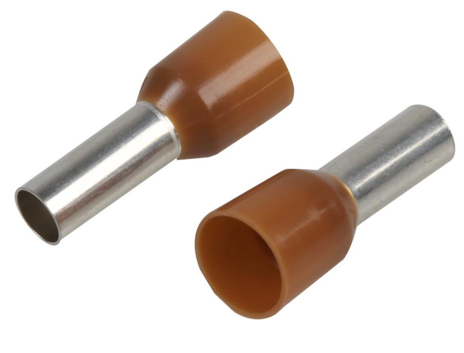 PRO POWER 10mm Red Insulated Bootlace Ferrules, Pack of 100