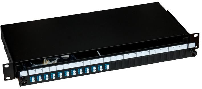 CONNECTIX CABLING SYSTEMS 1U LC 듀플렉스 광섬유 패치 패널, 24포트