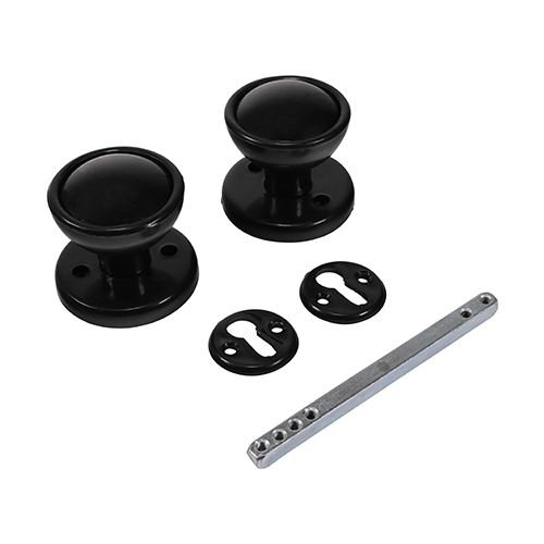Timco プラスチック製リム/モーティスノブセット ブラック 50mm