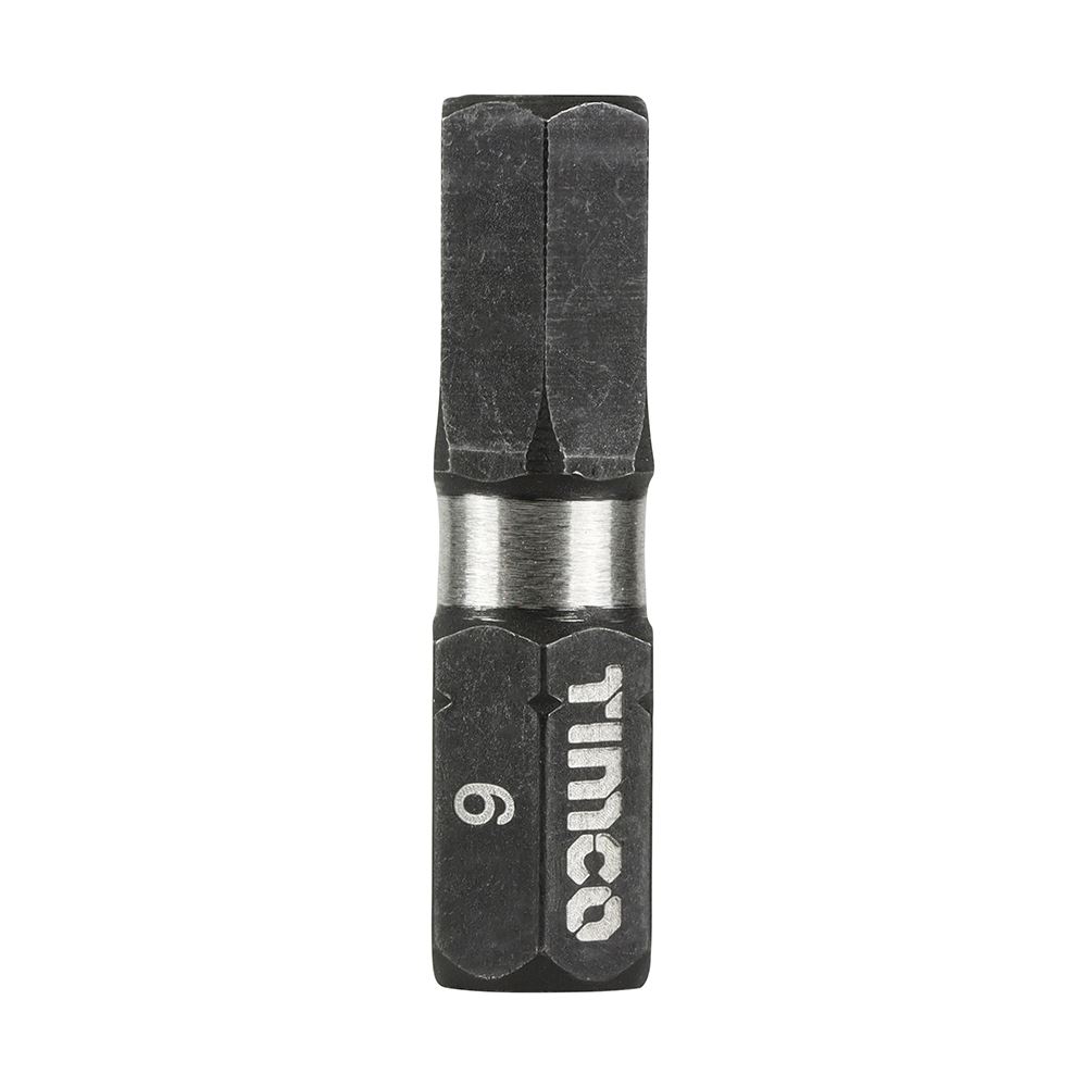 Timco Mèches pour Tournevis à Chocs Hexagonales 6,0x25mm, 10 Pièces, Acier Carb