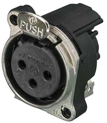 NEUTRIK XLR Socket, 3 Pole, PCB Mount, Silver Flange