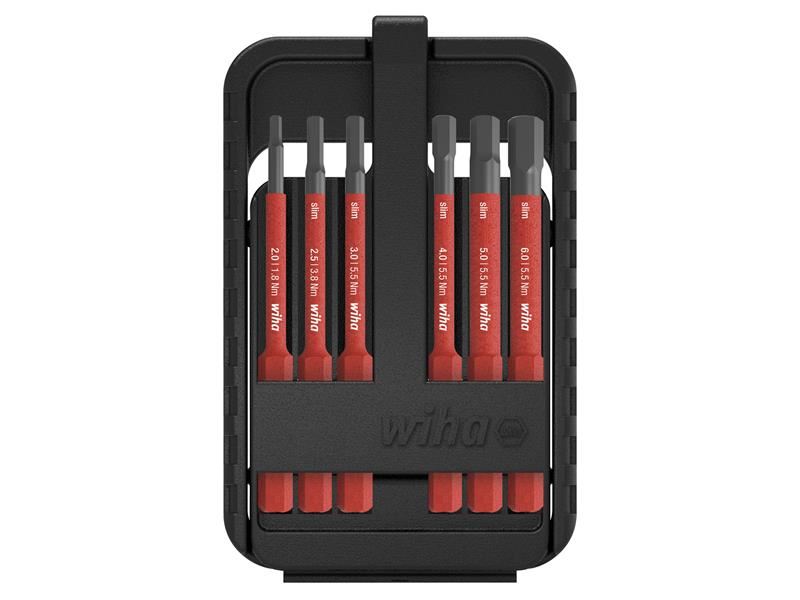 Wiha slimBit Hex Bit Set, 7-Piece, for Electrical Applications