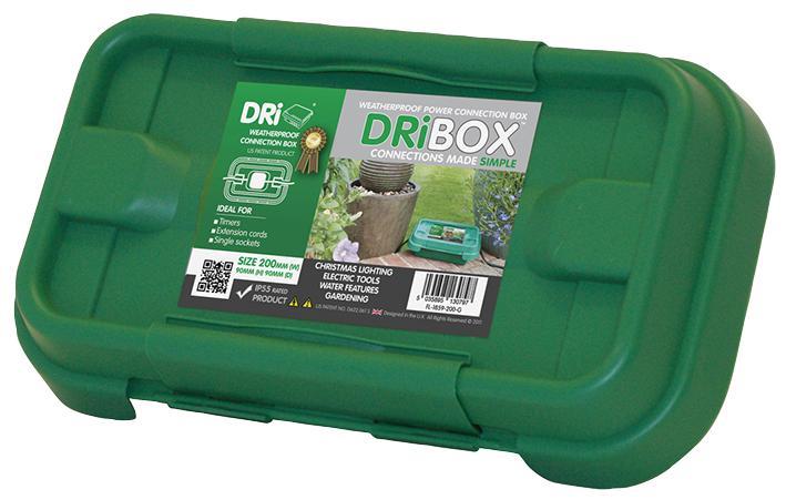 DRIBOX - Boîtier étanche IP55 pour connexion électrique, Vert, 90 x 90 x 200mm