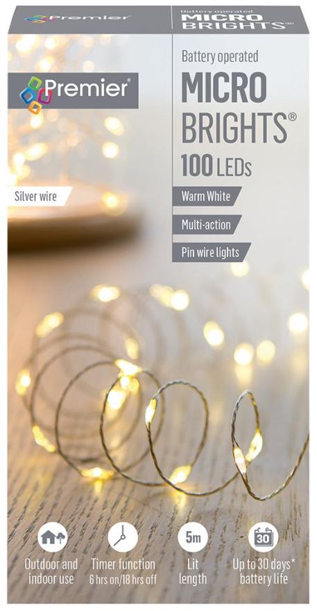 RARAION Luces Navideñas de 100 LED en Hilo, Blanco Cálido, 5m