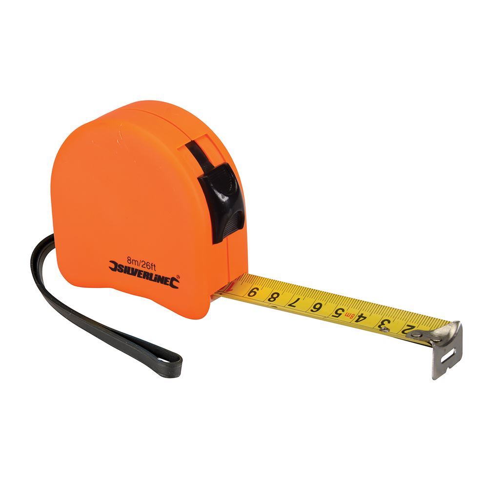 Silverline Hi-Vis Contour Tape, 8m x 25mm